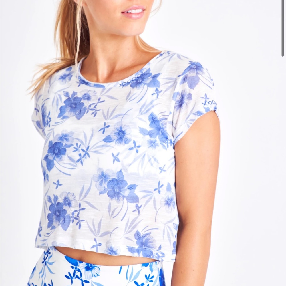 NWT LOVESHACKFANCY rubin cropped tee size S